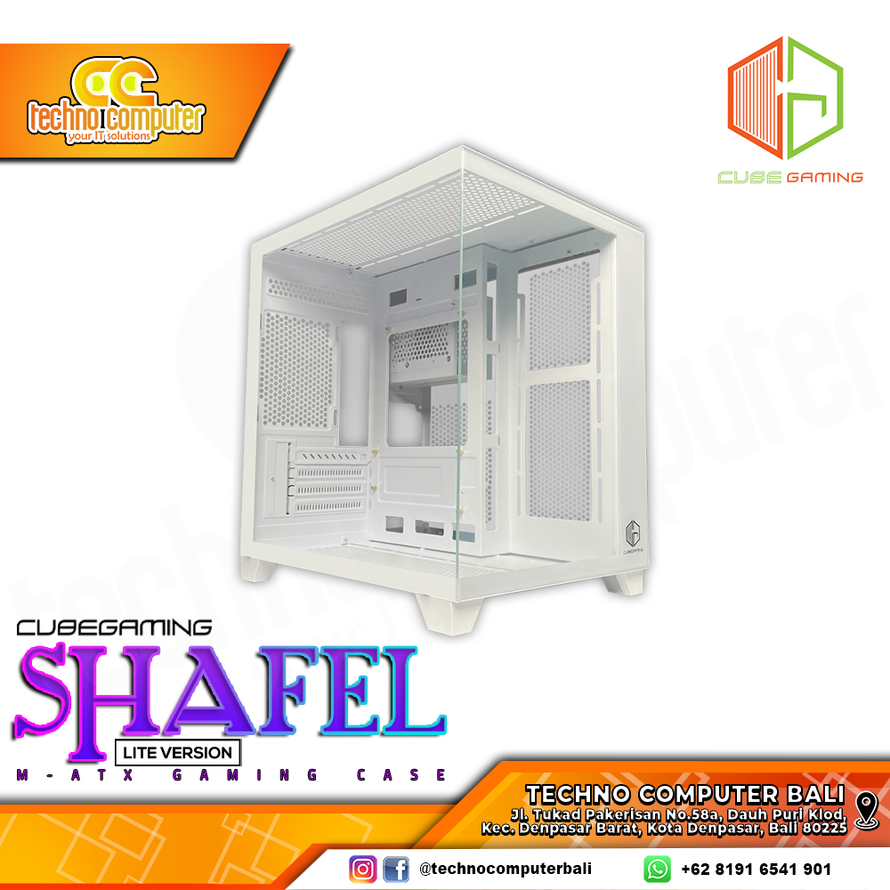 CASING CUBE GAMING SHAFEL LITE White - Mid Tower mATX Case Tempered Glass