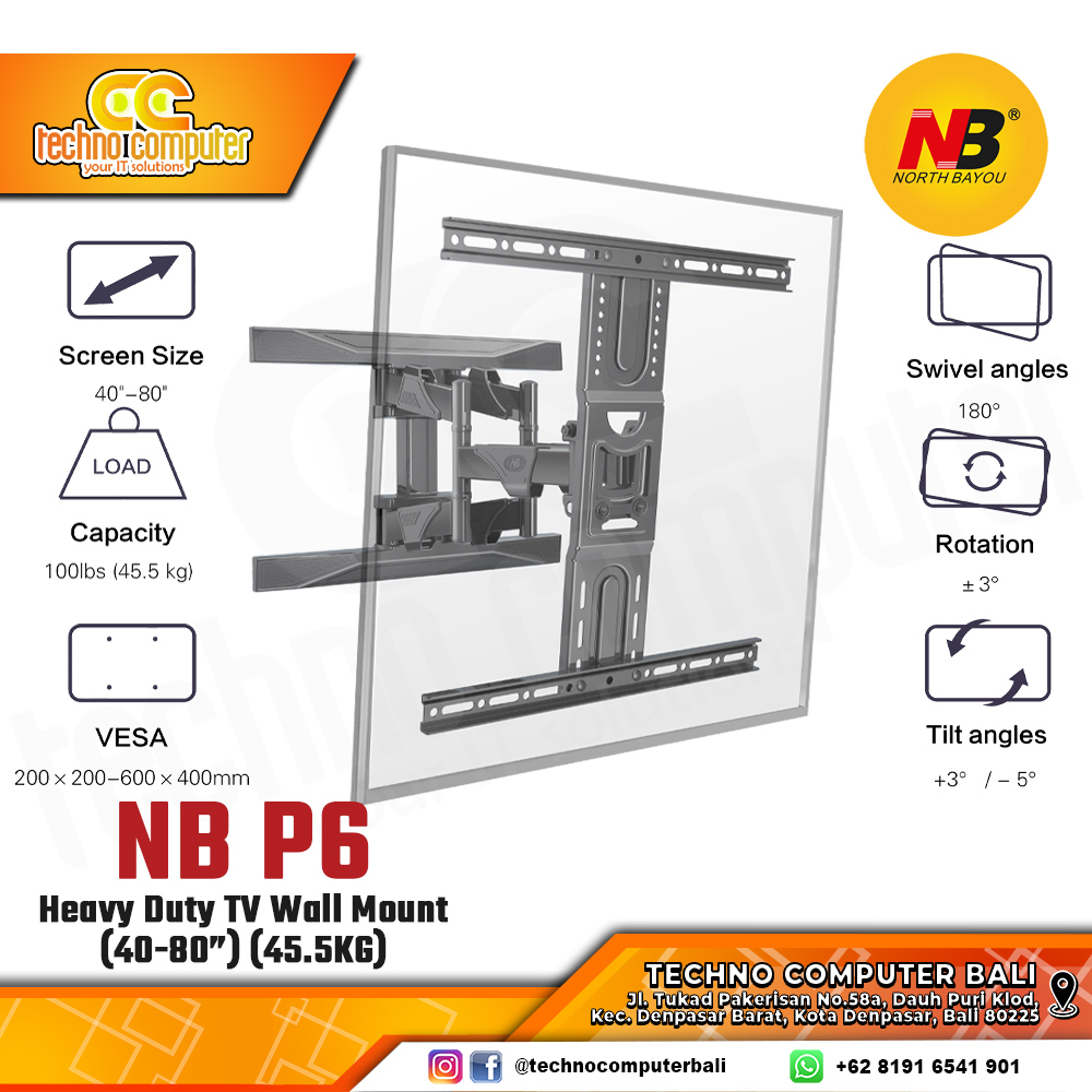 Bracket Monitor TV 45-75inch North Bayou NB-P6 Wall Mount Bracket