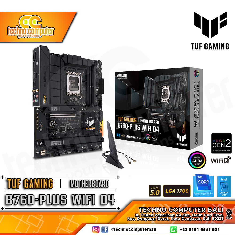 ASUS TUF GAMING B760-PLUS WIFI D4 - ATX, LGA1700, B760, DDR4
