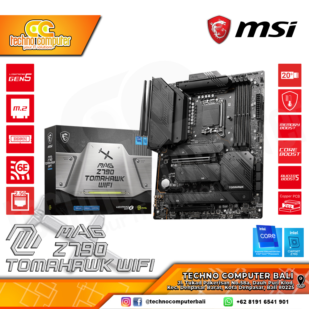 MSI MAG Z790 TOMAHAWK WIFI - ATX, LGA1700, Z790, DDR5