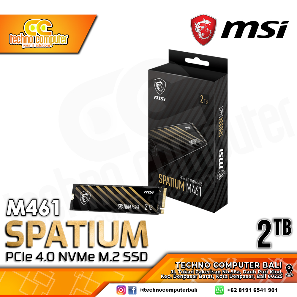 SSD MSI SPATIUM M461 M.2 NVMe 2280 PCIe Gen4 x4 - 2TB