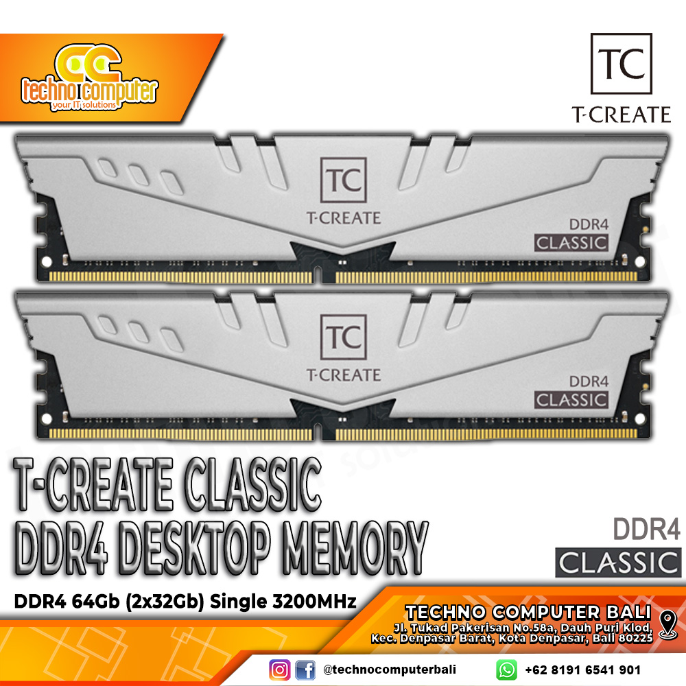 DDR4 TEAM T-CREATE CLASSIC 64GB (2x32GB) Kit 3200MHz