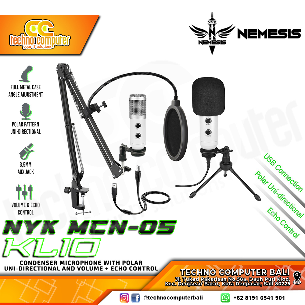 MICROPHONE NYK Nemesis MCN-05 Klio White - Condenser Microphone Set
