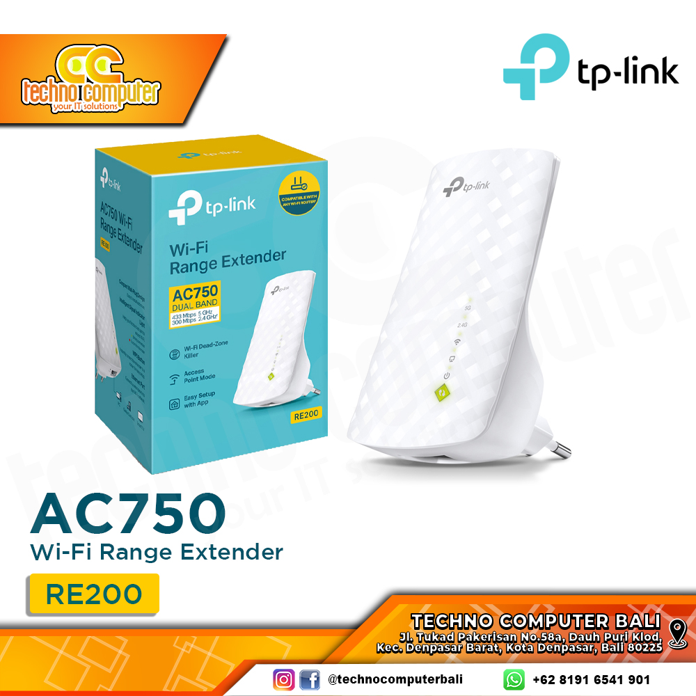 TP-LINK RE200 AC750 Mesh Wi-Fi Range Extender