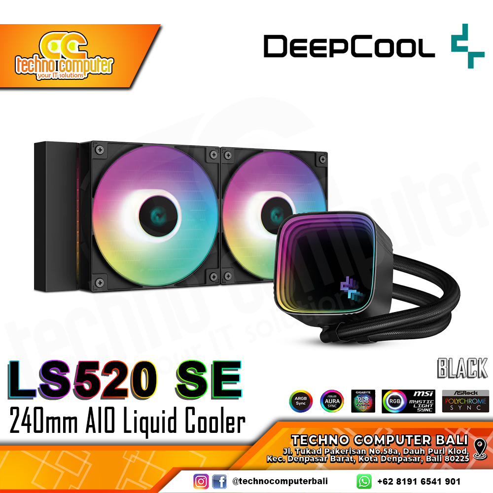 DEEPCOOL LS520 SE Black - CPU Cooler - 240mm AIO Liquid Cooler