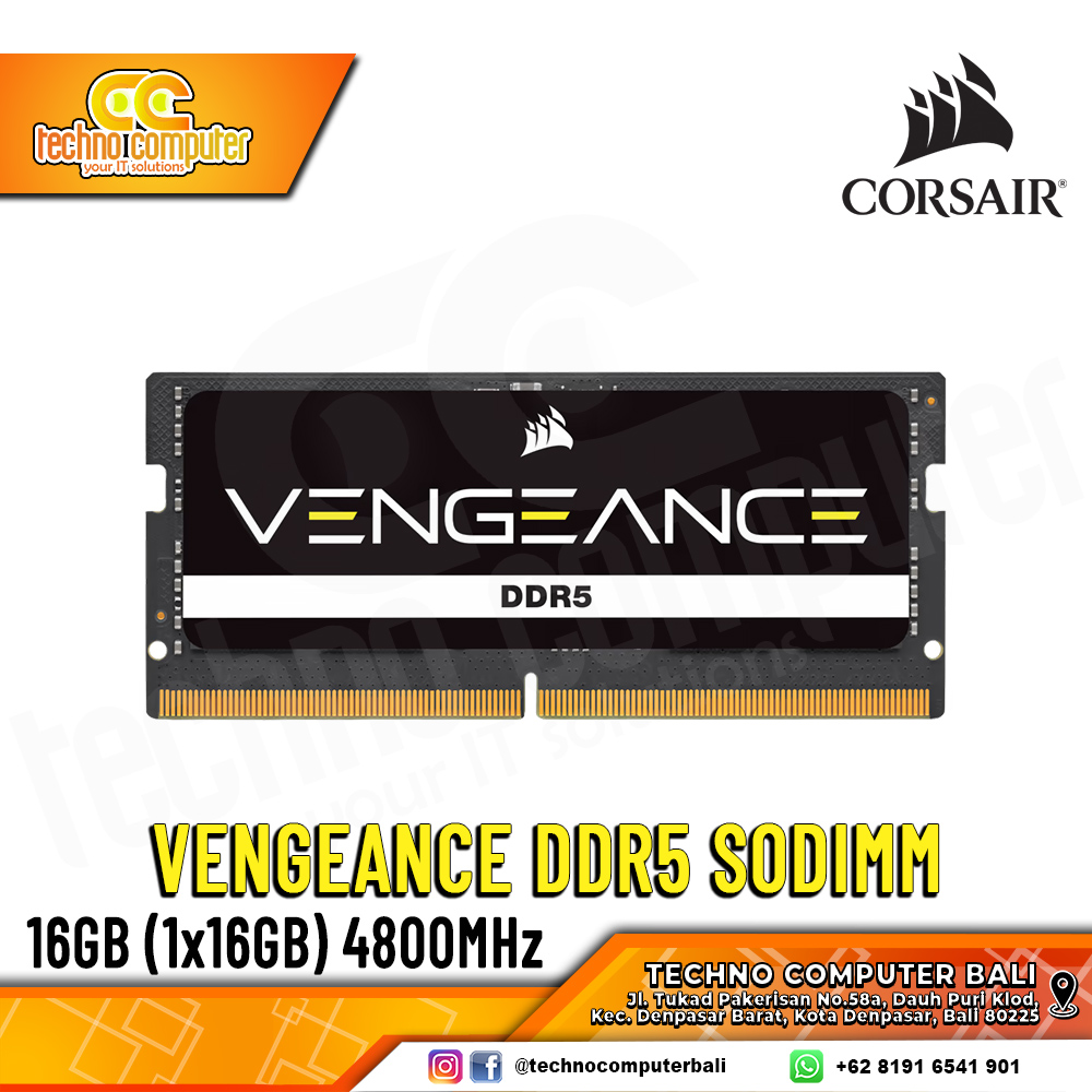 SODIMM DDR5 CORSAIR VENGEANCE 16GB (1x16GB) Single 4800Mhz