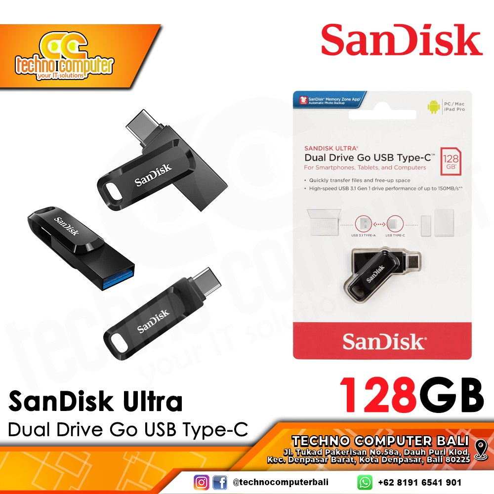 FLASHDISK SANDISK OTG 128GB Ultra Dual Drive Go USB Type-C