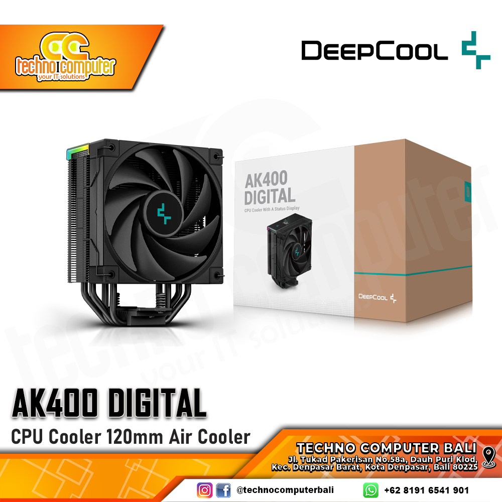 DEEPCOOL AK400 Digital Black - CPU Cooler - 120mm Air Cooler