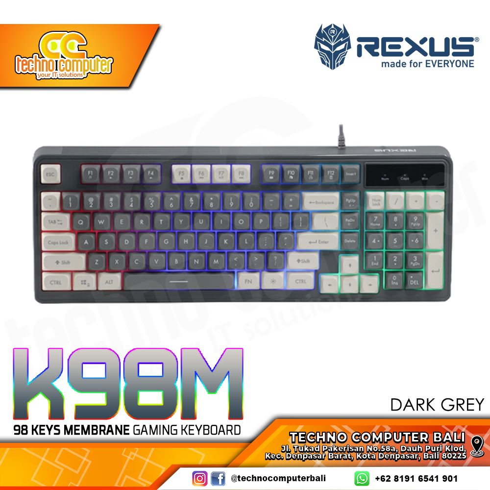 REXUS BATTLEFIRE K98M Dark Grey - Gaming Keyboard
