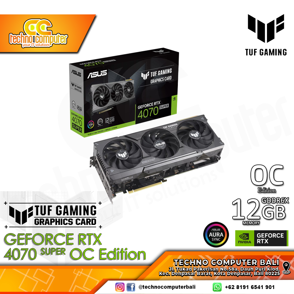 ASUS TUF GAMING NVIDIA GeForce RTX 4070 SUPER OC Edition 12GB GDDR6X