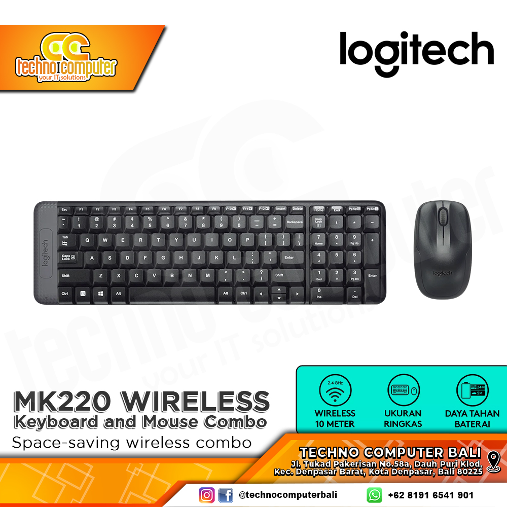 LOGITECH MK220 Wireless - Office Keyboard & Mouse Wireless