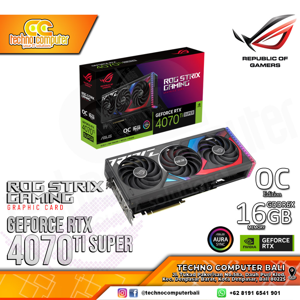 ASUS ROG STRIX NVIDIA GeForce RTX 4070 Ti SUPER OC Edition 16GB GDDR6X