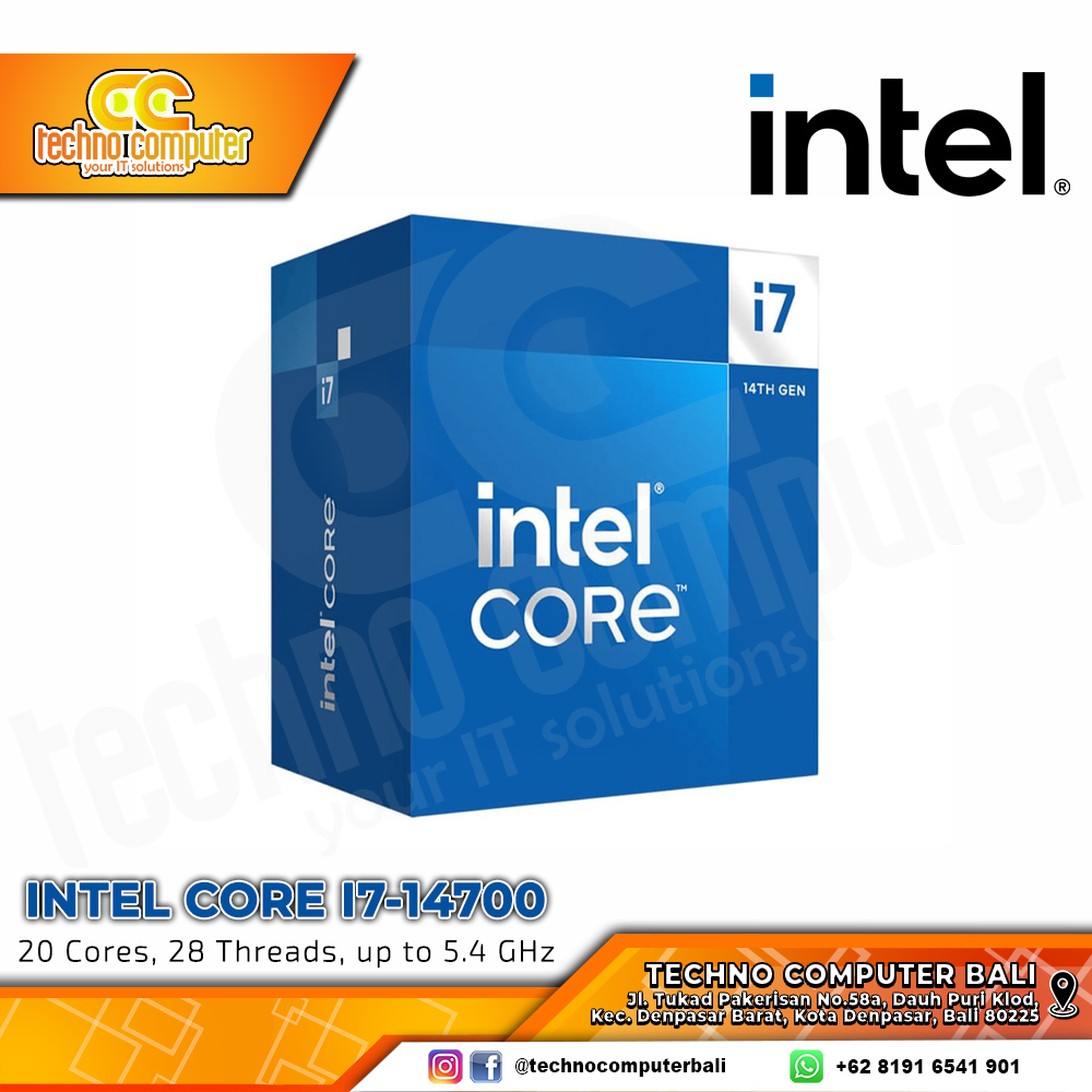PROCESSOR INTEL CORE I7-14700 - 20 Cores 28 Threads Up to 5.40GHz - Socket LGA1700