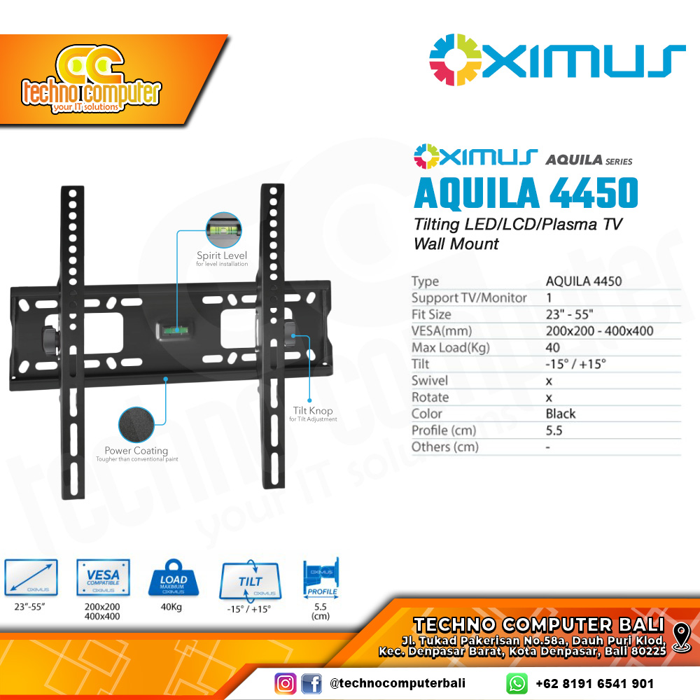 Bracket Monitor TV 23-55inch OXIMUS AQUILA 4450 Wall Mount Bracket