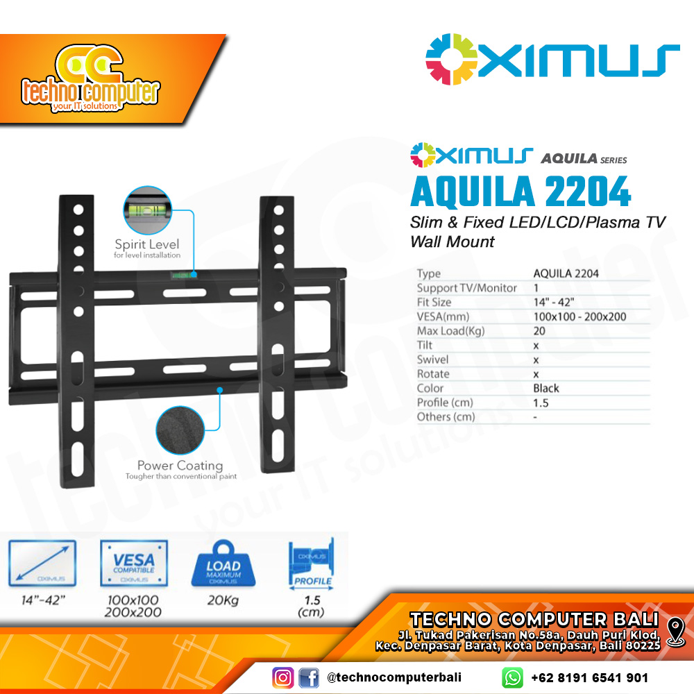 Bracket Monitor TV 14-42inch OXIMUS AQUILA 2204 Wall Mount Bracket