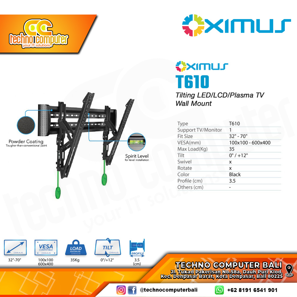 Bracket Monitor TV 32-70inch OXIMUS T610 Wall Mount Bracket