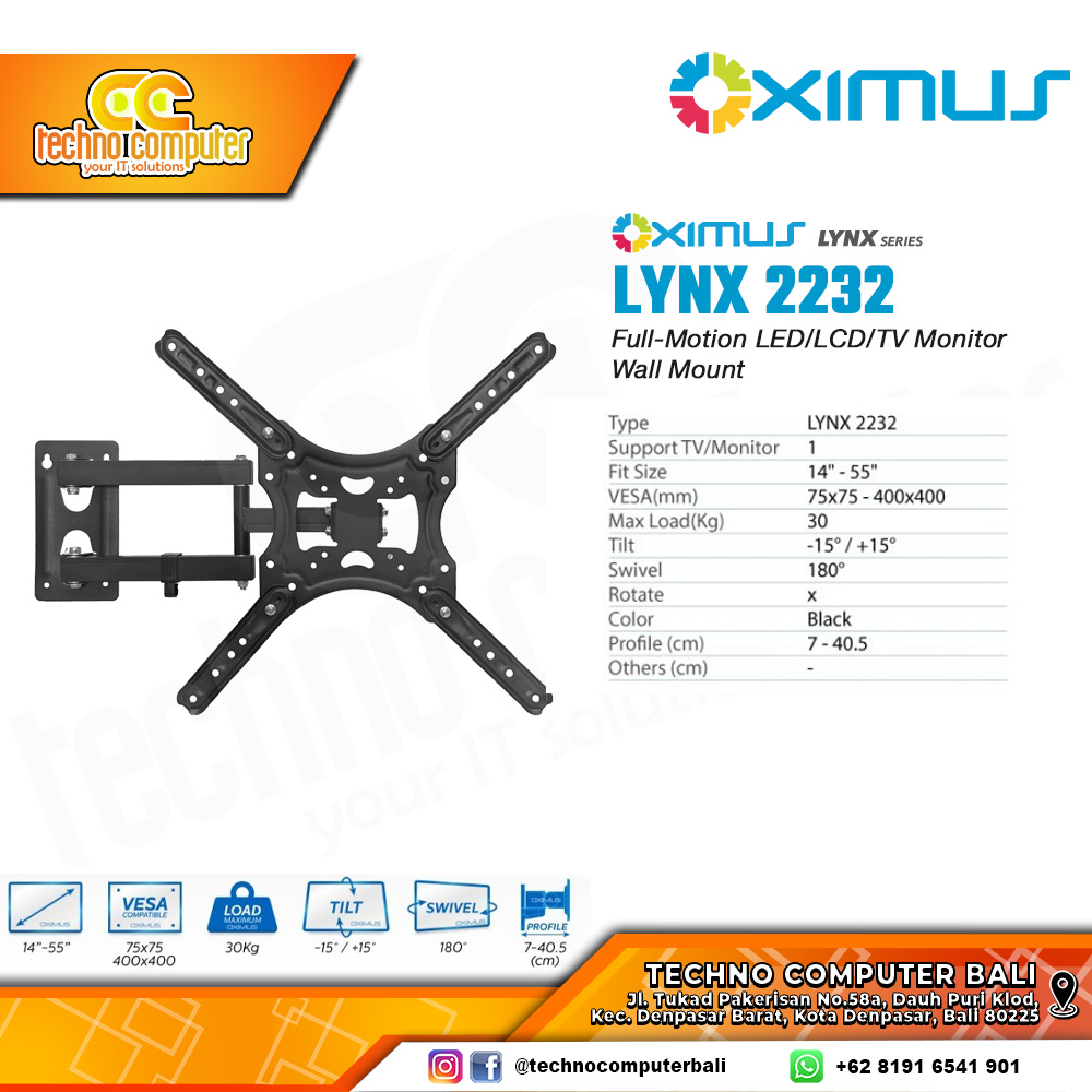 Bracket Monitor TV 22-55inch OXIMUS LYNX 2232 Wall Mount Bracket