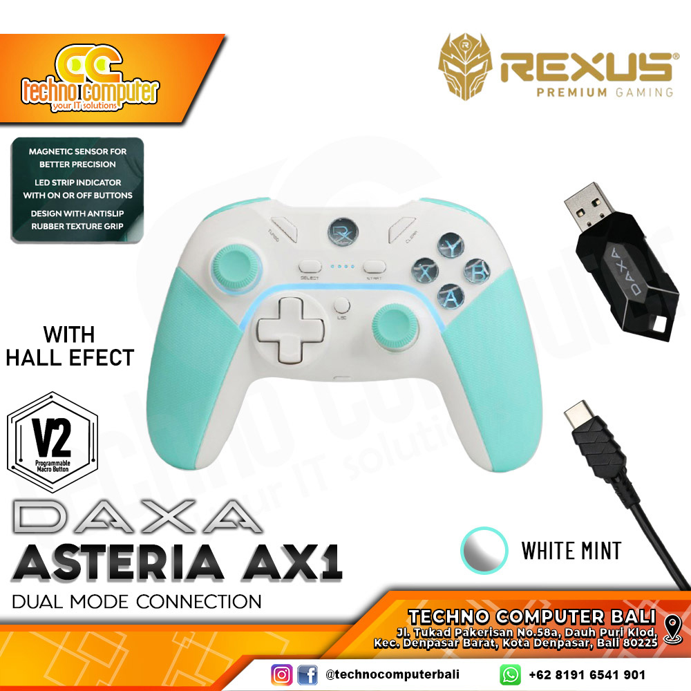 GAMEPAD WIRELESS REXUS DAXA ASTERIA AX1 Gen 2 V2 - White Mint