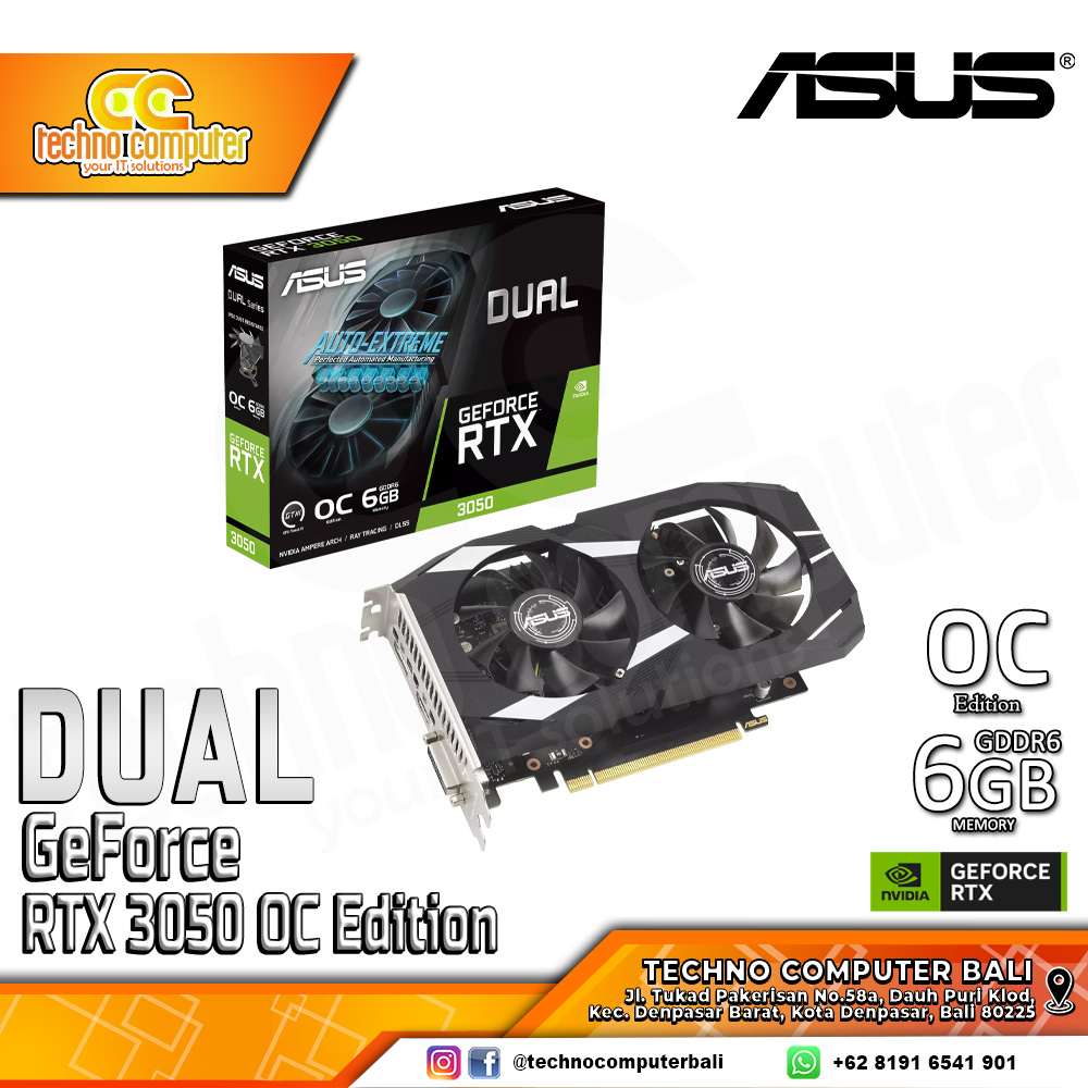 ASUS DUAL NVIDIA GeForce RTX 3050 OC Edition 6GB GDDR6