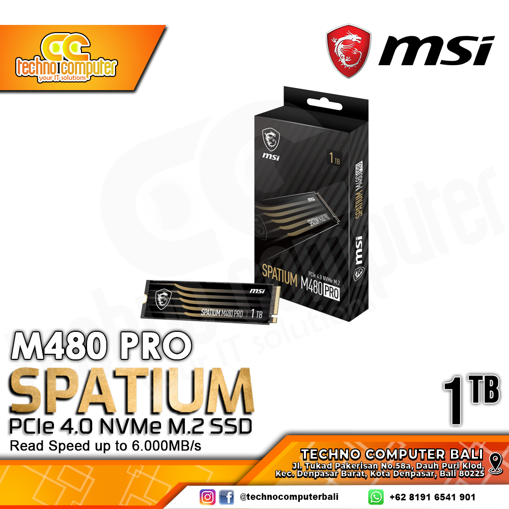 SSD MSI SPATIUM M480 PRO M.2 NVMe 2280 PCIe Gen4 x4 - 1TB