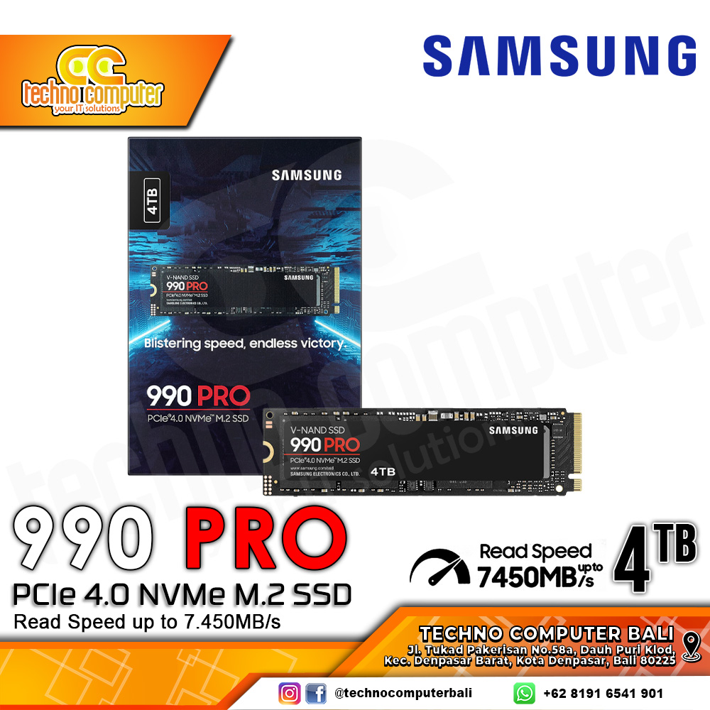 SSD SAMSUNG 990 Pro M.2 NVMe 2280 PCIe Gen4 x4 - 4TB