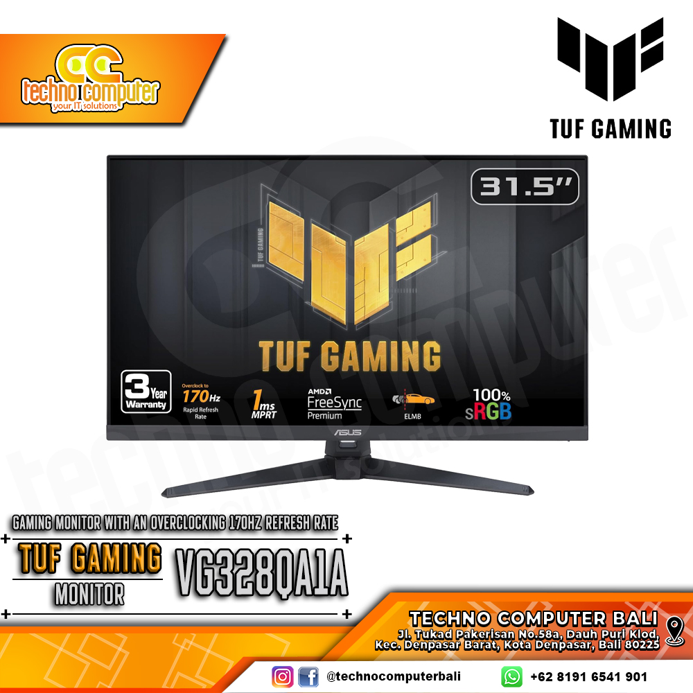 ASUS TUF GAMING VG328QA1A Gaming Monitor - 32 inch, FHD (1920 x 1080), VA, 170Hz, 1ms