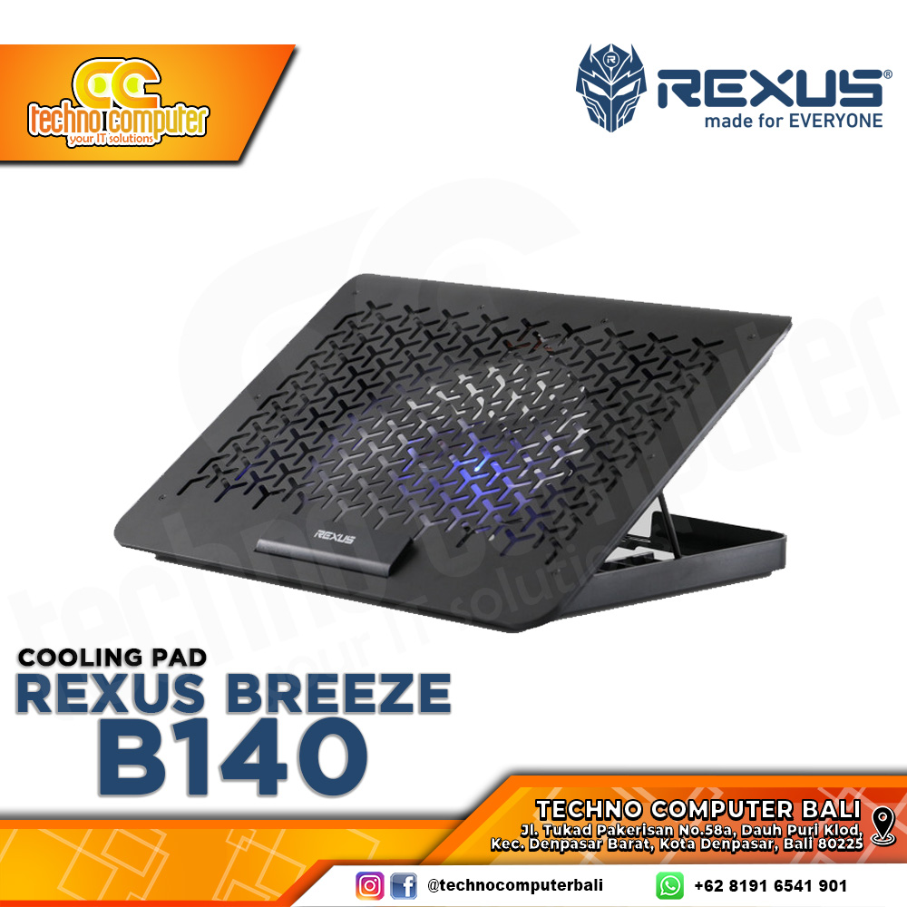 COOLINGPAD REXUS BREEZE B140 Notebook CoolingPad Up to 15inch - Black