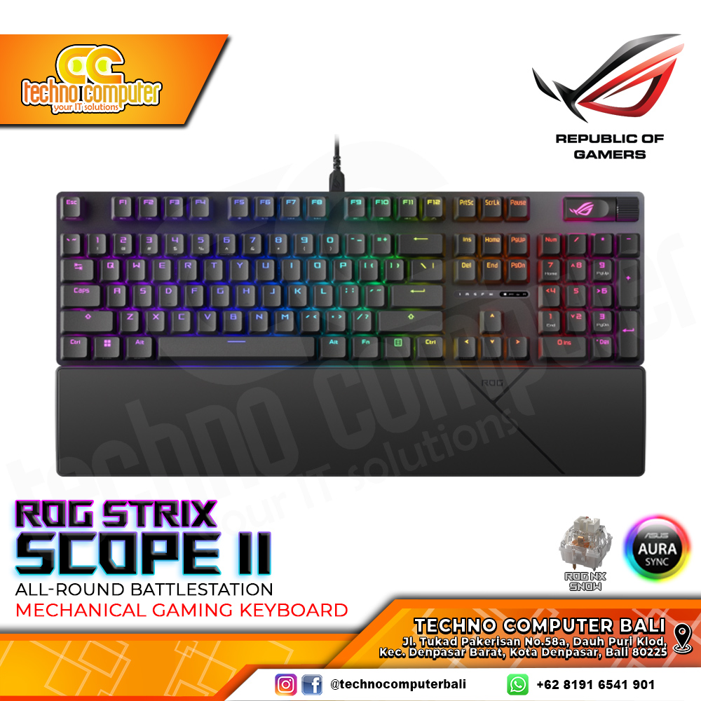 ASUS XA11 ROG Strix Scope II NX - Mechanical NX Snow Switch - Gaming Keyboard