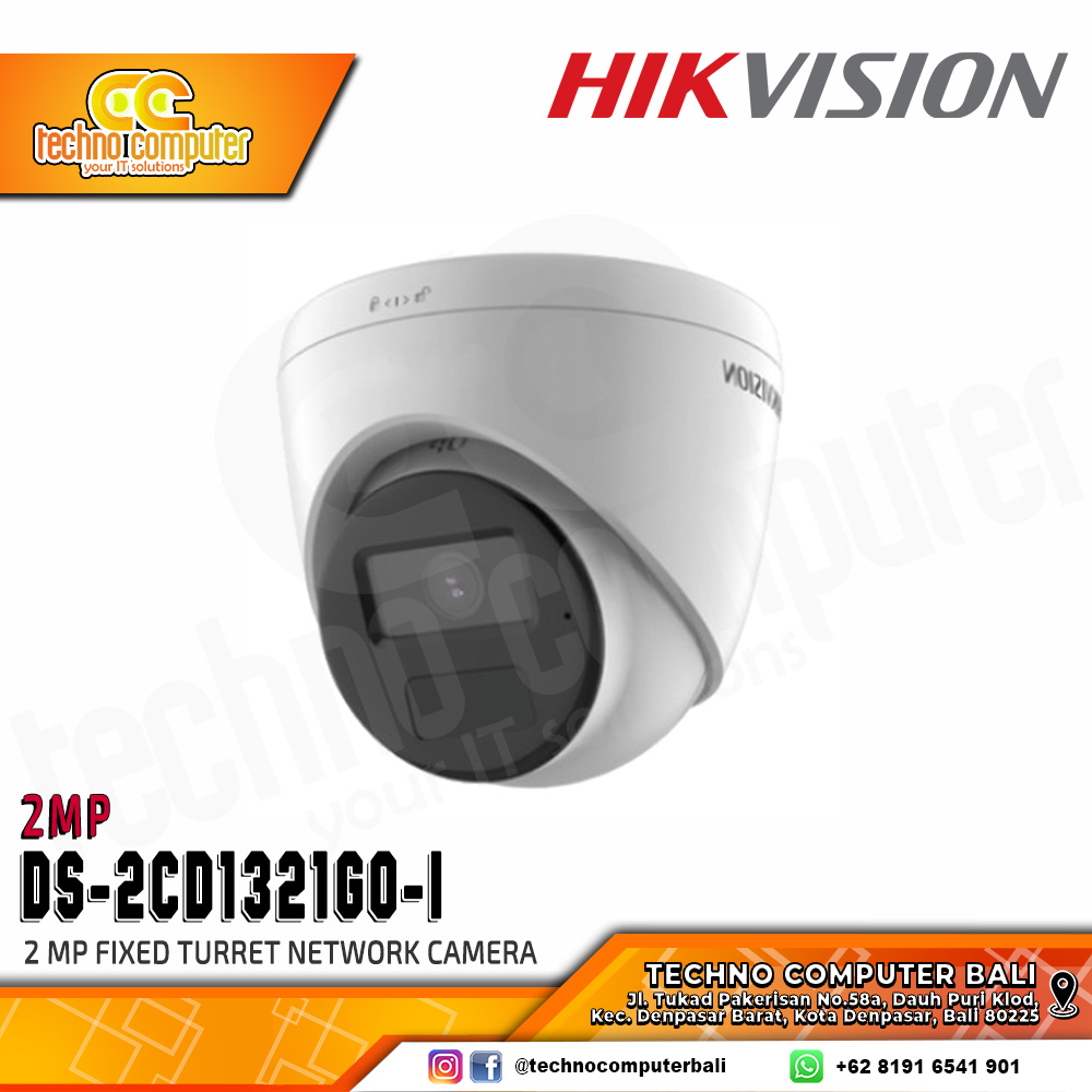 HIKVISION DS-2CD1321G0-I 2MP (2.8mm) INDOOR Fixed Turret Network Camera CCTV