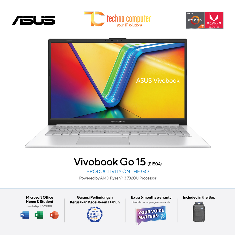 Asus Vivobook Go 15 OLED [E1504FA-OLED351] Ryzen 3-7320U/RAM 8GB/SSD 512GB/Win11 + OHS 2021