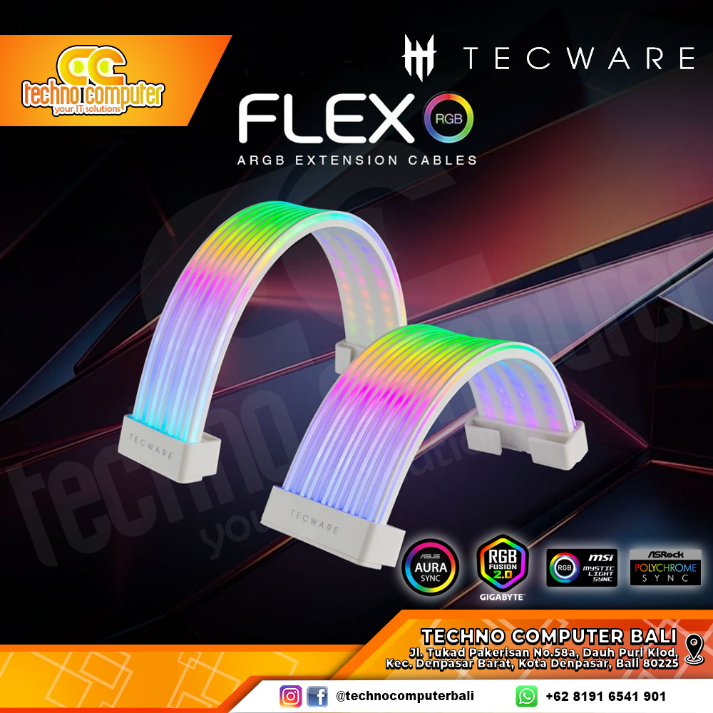 TECWARE FLEX ARGB Light Strip Set Cable LED Cover - White