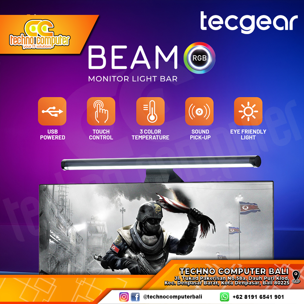 TECGEAR BEAM RGB MONITOR LIGHT BAR