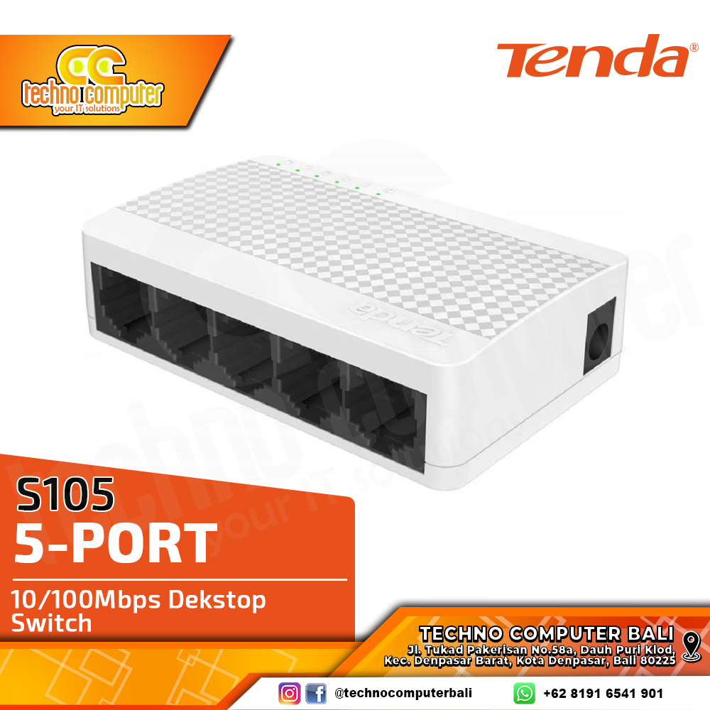 SWITCH HUB TENDA S105 5 Port 10/100Mbps Desktop Switch