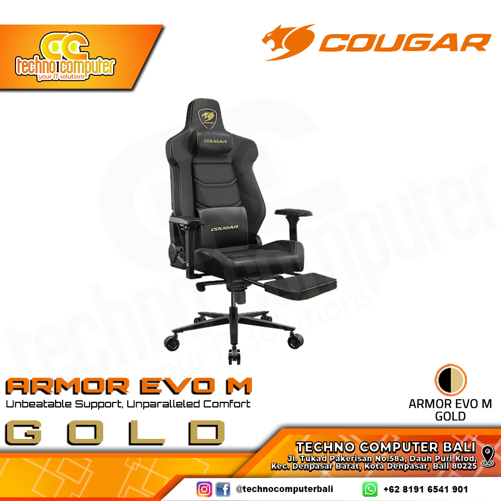 KURSI GAMING COUGAR ARMOR EVO M GAMING CHAIR 4D Armrest - ARMOR EVO M GOLD