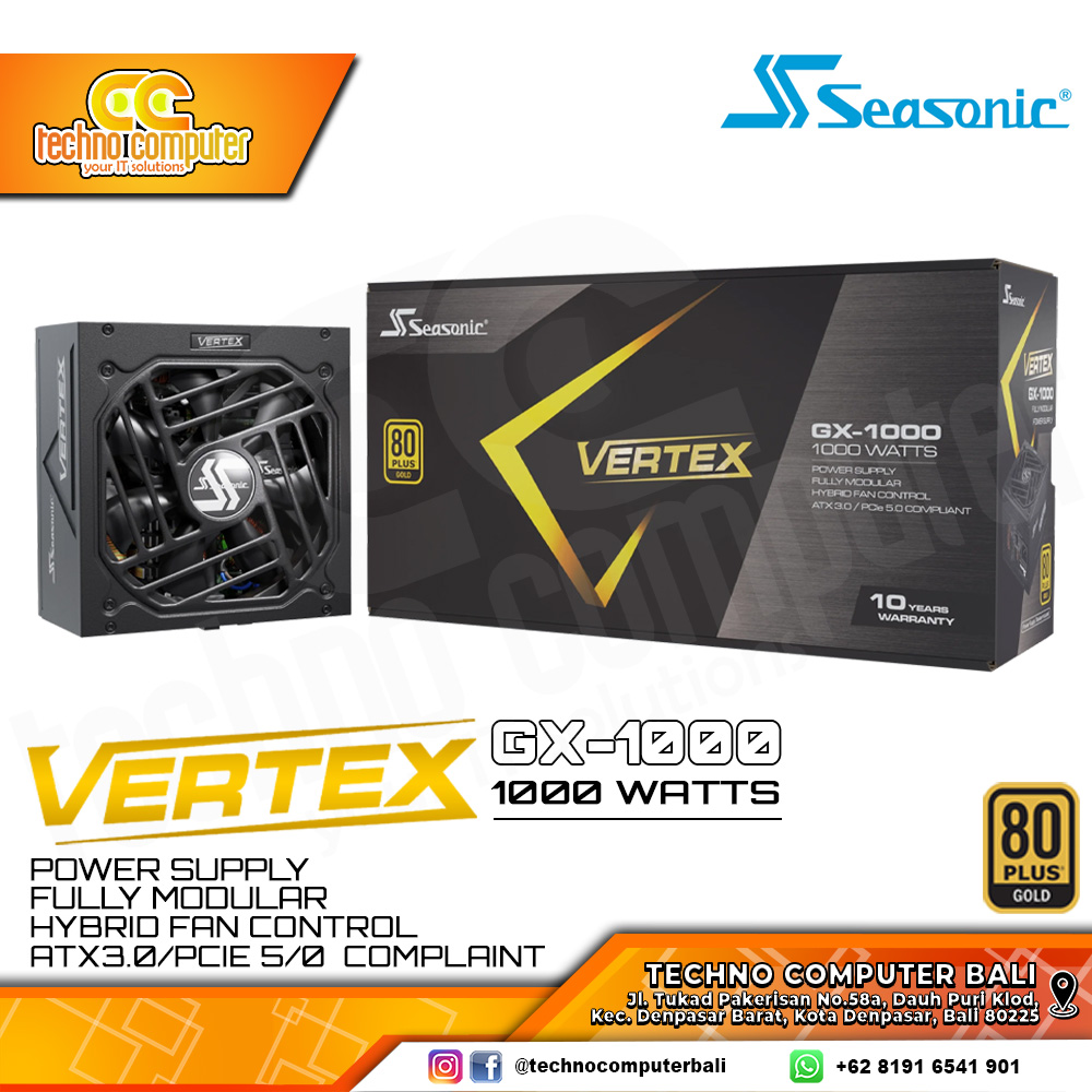 SEASONIC VERTEX GX-1000 1000W 80+ Gold PCIe 5.0 - Full Modular