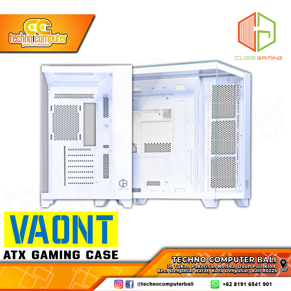 CASING CUBE GAMING VAONT White - Mid Tower ATX Case Tempered Glass
