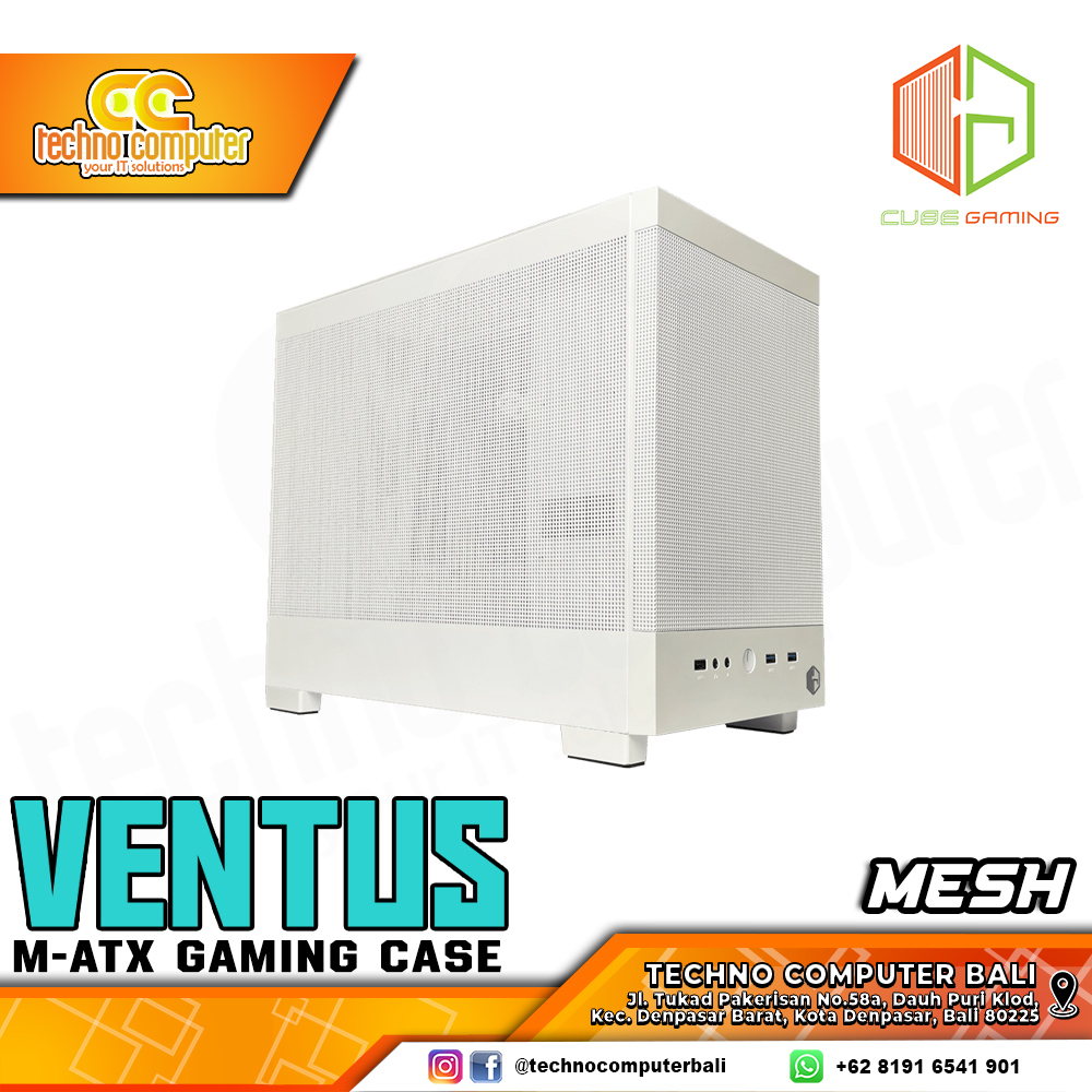 CASING CUBE GAMING VENTUS Mesh White - Mid Tower mATX Case