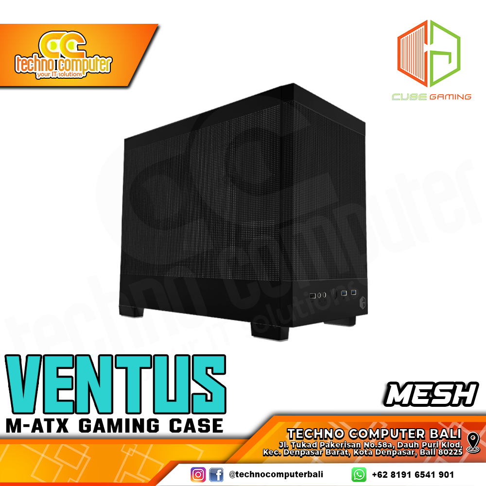 CASING CUBE GAMING VENTUS Mesh Black - Mid Tower mATX Case