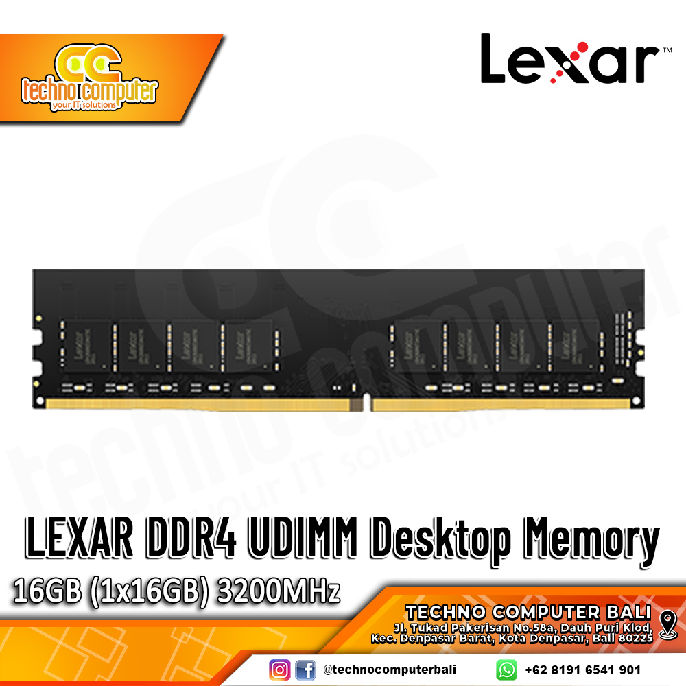 DDR4 LEXAR 16GB (1x16GB) Single 3200Mhz