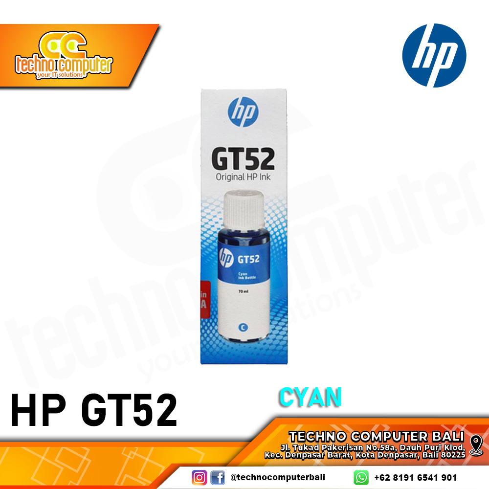 REFILL TINTA HP GT52 CYAN ORIGINAL