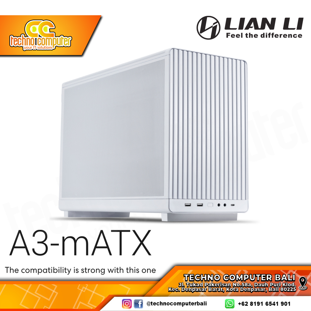 CASING LIAN LI A3-mATX White - Mini Tower Steel Mesh mATX Case