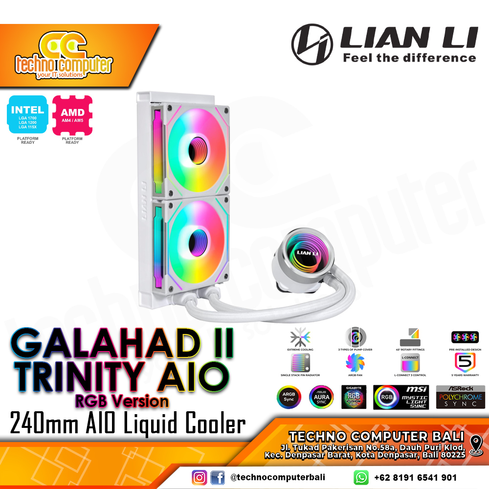 LIAN LI GALAHAD II TRINITY SL-Infinity 240 White - CPU Cooler - 240mm AIO Liquid Cooler