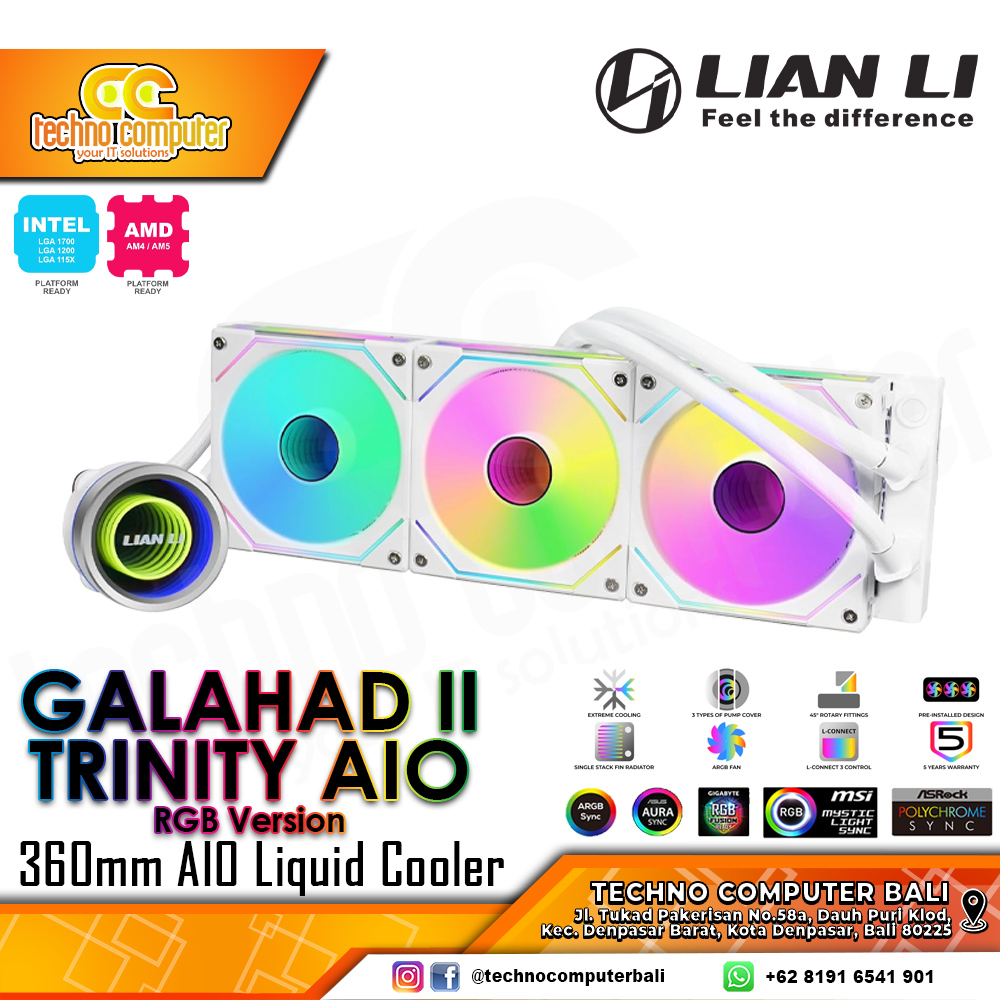 LIAN LI GALAHAD II TRINITY SL-Infinity 360 White - CPU Cooler - 360mm AIO Liquid Cooler