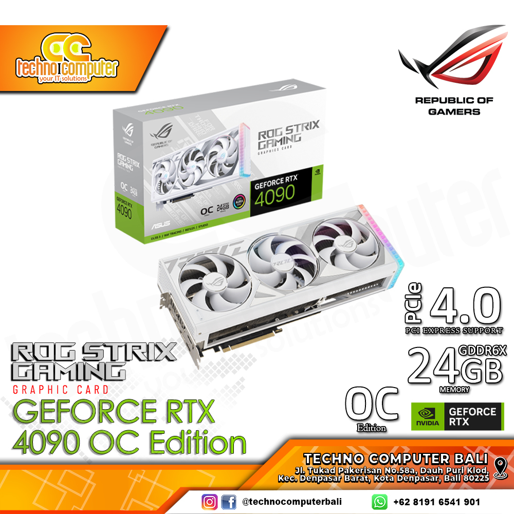 ASUS ROG STRIX NVIDIA GeForce RTX 4090 OC White Edition 24GB GDDR6X