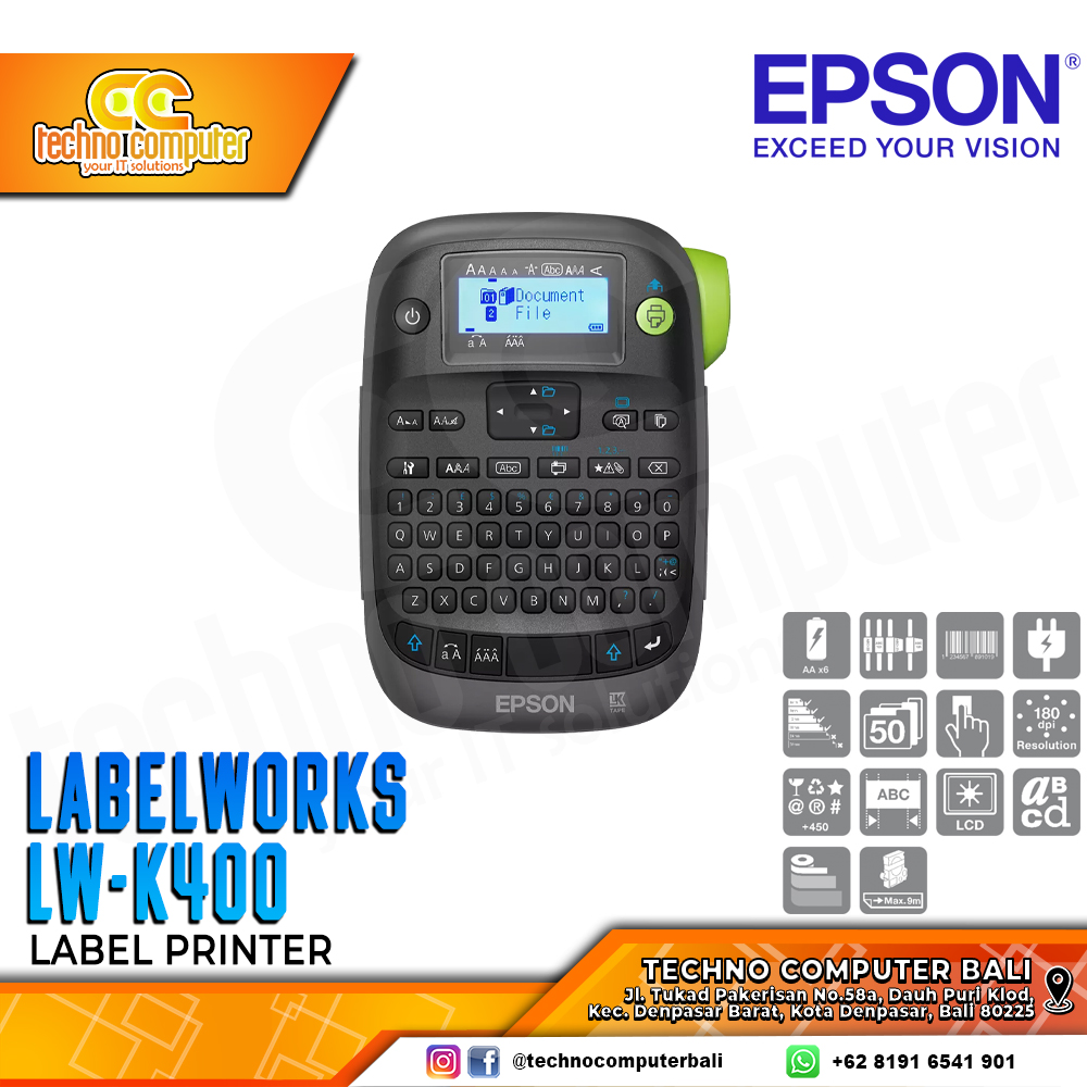 PRINTER LABEL EPSON LabelWorks LW-K400 Label Printer