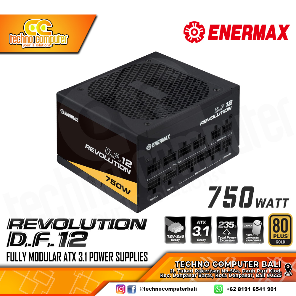 ENERMAX REVOLUTION DF.12 ATX 3.1 750W 80+ Gold - Full Modular