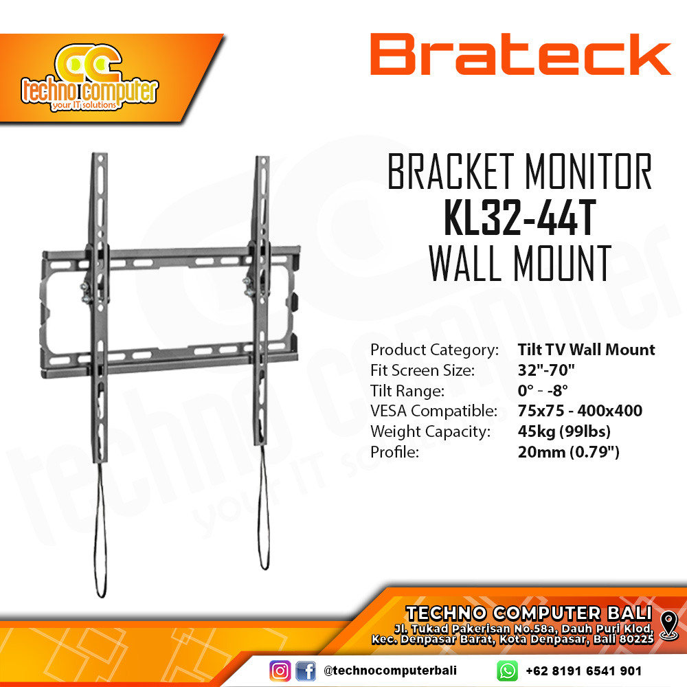 Bracket Monitor TV 32-70inch BRATECK KL32-44T Tilt Wall Mount Bracket