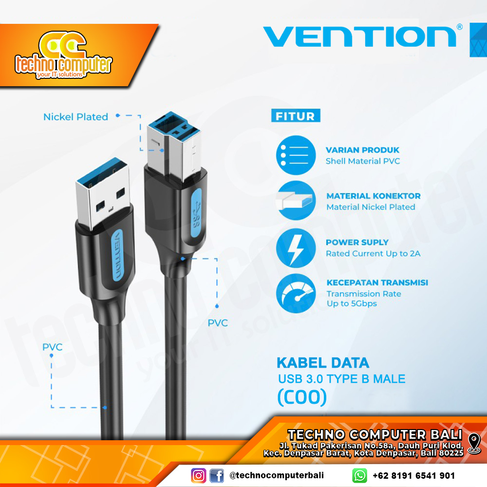 VENTION Kabel Data USB 3.0 Type A to Type B Male - COO 1M