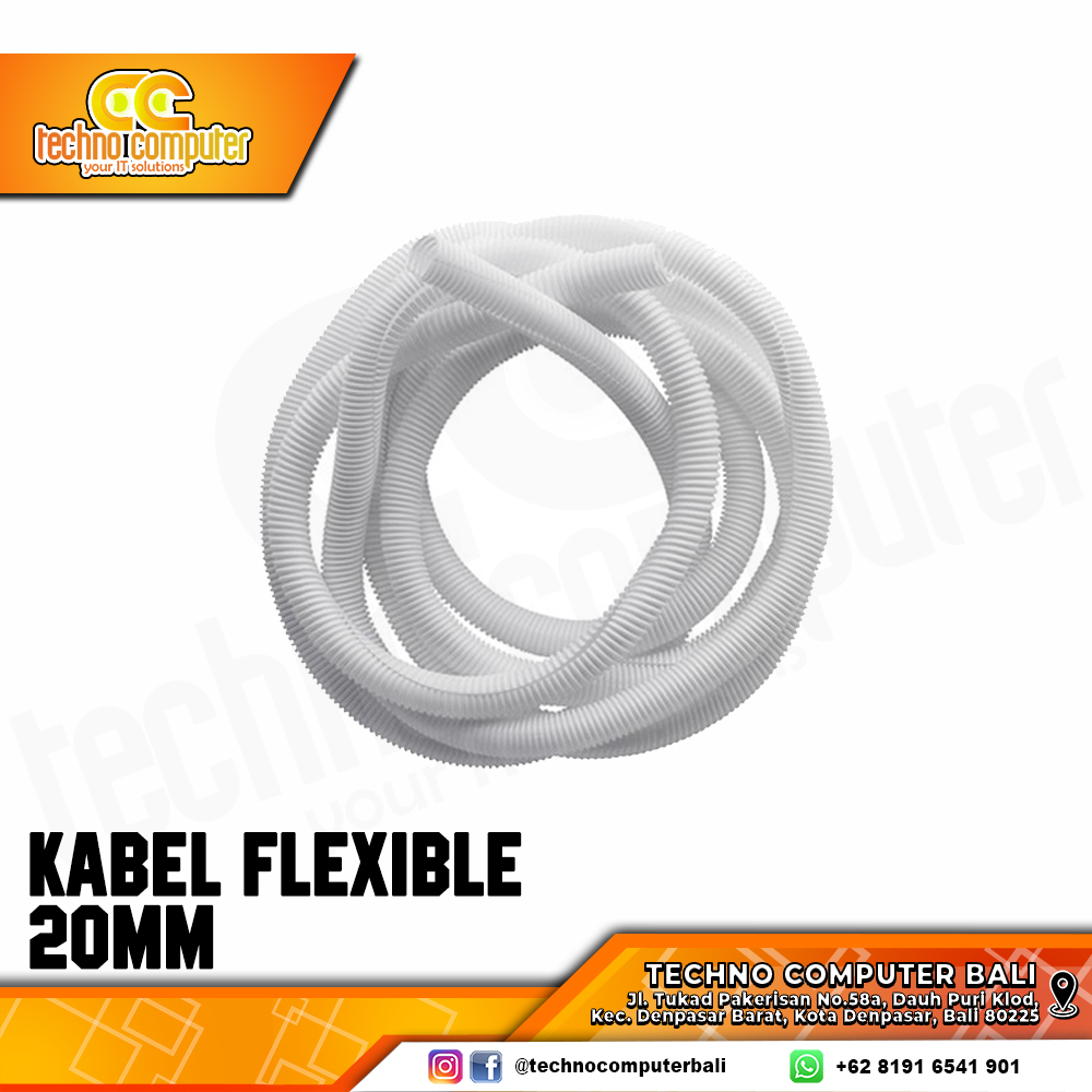 KABEL FLEXIBLE 20MM PUTIH