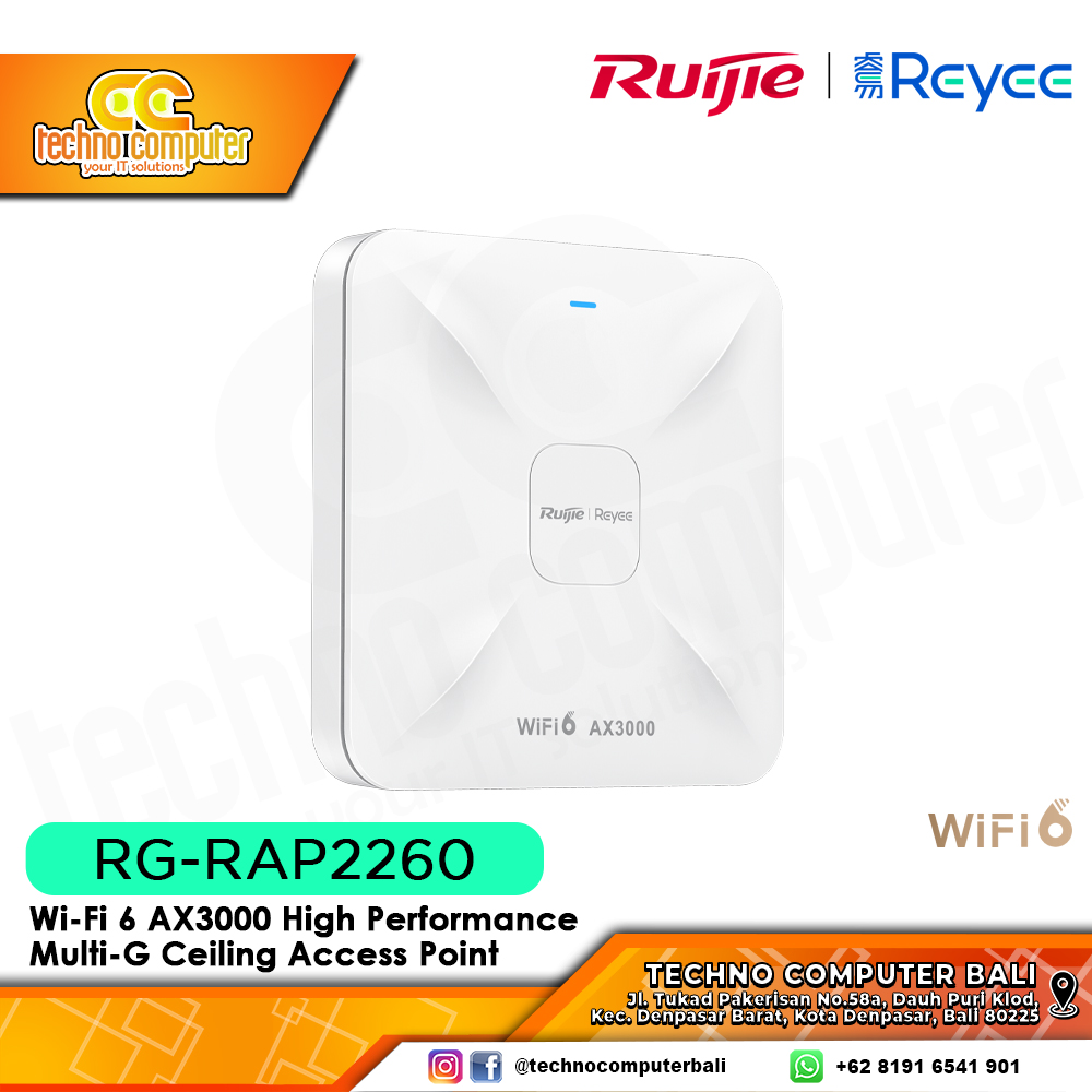 ACCESS POINT RUIJIE/REYEE RG-RAP2260 Wi-Fi 6 AX3000 High Performance Multi-G Ceiling Access Point